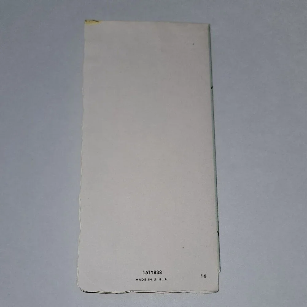 VTG Hello Best Wishes Embossed Greeting Card Scalloped Flowers NEVER USED